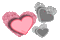 Pink + grey glitter hearts - Gratis animerad GIF animerad GIF