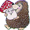 Hedgehog with Mushroom - Бесплатни анимирани ГИФ анимирани ГИФ