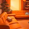Orange Retro Sofa - PNG gratuit GIF animé