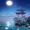 soave background oriental animated water blue - GIF animé gratuit GIF animé