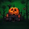 Haunted House and Pumpkin - Free PNG Animated GIF