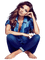 woman in blue - GIF animado grátis