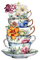Floral Vintage Teacups - GIF animado grátis