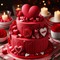 Valentines Red Heart Cake - png gratuito GIF animata