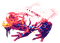 pixel art horror frog monster - GIF animé gratuit