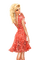 kvinna-blond-röd - darmowe png animowany gif