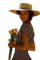 woman with flowers - PNG gratuit GIF animé