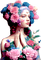 Woman and roses - GIF animé gratuit
