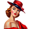 kikkapink vintage woman fashion hat - PNG gratuit GIF animé