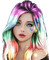 Femme aux cheveux couleur - GIF animé gratuit