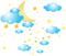 Kaz_Creations Moon Clouds and Stars - zadarmo png animovaný GIF