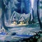 SNOW WHITE HOUSE FOREST BLANCHE NEIGE MAISON FOND
