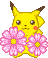 pikachu pink flowers - Nemokamas animacinis gif animuotas GIF