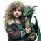niña y dragon - Rubicat - Gratis animeret GIF