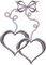 love hearts deco silver kikkapink - png gratuito GIF animata