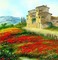 background flowers house summer landscape - PNG gratuit GIF animé