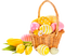Easter.Basket.Eggs.Tulips.Yellow.Pink - zdarma png animovaný GIF