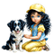 loly33 enfant chien printemps - png gratis GIF animado