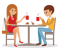 a couple drinks coffee - png gratuito GIF animata