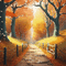 autumn path forest background - GIF animé gratuit GIF animé