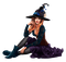 woman halloween witch kikkapink - png gratis GIF animasi