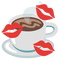 Coffee with kisses Emoji Kitchen - darmowe png animowany gif