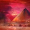Red Sunset Pyramid Background