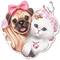 soave dog cat animals friends pink brown - бесплатно png анимированный гифка