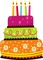 multicolore image encre gâteau pâtisserie bon anniversaire cadre rouge vert bleu jaune edited by me - Free PNG Animated GIF