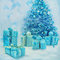 Blue Christmas Tree and Presents - GIF animé gratuit GIF animé