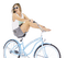 Kaz_Creations Woman Femme Girl On Bike - PNG gratuit GIF animé