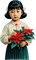 Girl with poinsettia - бесплатно png анимированный гифка