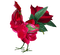 Coq en roses - GIF animé gratuit