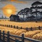 Wheat Field Farm at Night - gratis png geanimeerde GIF