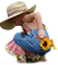 enfant child girl  sunflower tournesol - PNG gratuit GIF animé