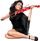 Woman playing violin. Black dress. Leila - ilmainen png animoitu GIF