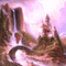 Y.A.M._Fantasy landscape castle background - Zdarma animovaný GIF animovaný GIF