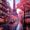 Paris en rose - GIF animé gratuit