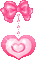 cute pink bow heart chain gif - GIF animado grátis Gif Animado