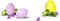 Eggs.Flowers.Purple.Yellow.Green - ücretsiz png animasyonlu GIF