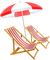 Kaz_Creations Beach Chairs and Umbrella Parasol - 無料png アニメーションGIF