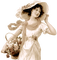 Vintage Woman beige - PNG gratuit GIF animé