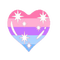 Catgender Pride flag heart emoji - zadarmo png animovaný GIF
