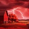 Stormy Red Barn - gratis png geanimeerde GIF