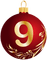 Kaz_Creations Numbers Christmas Bauble Ball 9 - png ฟรี GIF แบบเคลื่อนไหว