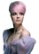 femme cheveux rose - GIF animé gratuit