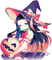 soave anime girl halloween witch  blue orange - Free PNG Animated GIF
