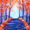 soave background animated autumn painting forest - Gratis geanimeerde GIF geanimeerde GIF