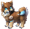 Little Brown/Blue Puppy - Darmowy animowany GIF animowany gif