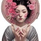 kikkapink pink geisha oriental woman - бесплатно png анимированный гифка